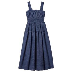 Gap × DÔEN Eyelet Denim Midi Dress Size XL NWT